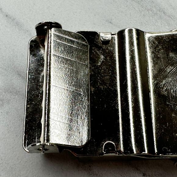 Old English Initial "Y" Military Web Belt Buckle Silver Chrome ✨ - Picture 6 of 10